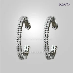 Alternative view of Shaina CZ Silver Hoop