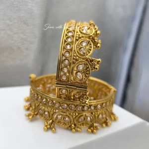 Alternative view of Gold Kundan Kada Bangles with Ghungroo, 2.4