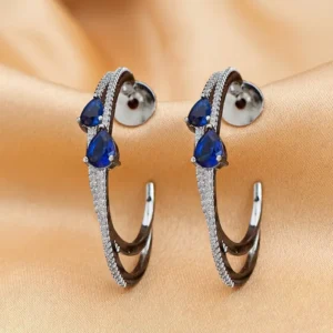 Mila Designer CZ Hoops Earrings