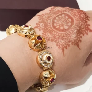 Alternative view of Antique Ruby Pearl Statement Bangles
