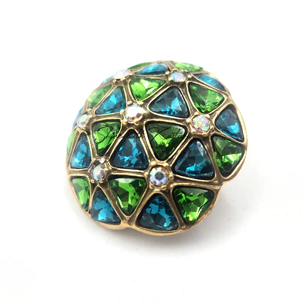 Celestial Embellished Dome Earrings, Emerald - Image 2