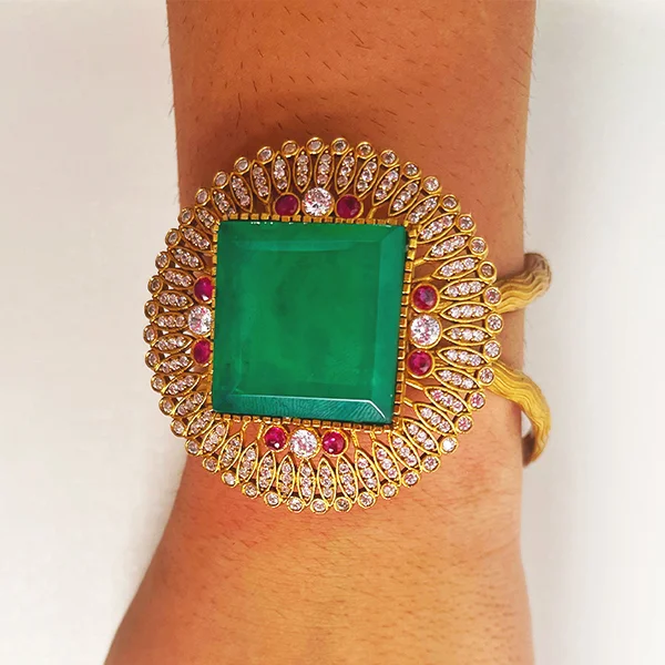 Statement Indian Bangle with Stone - Image 5