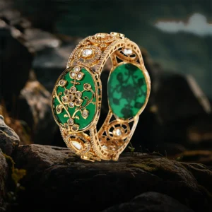 Kundan Statement Kada Bangle with Stones - Image 3