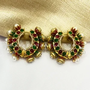 Designer Chandbali Kundan and Moti, Multi