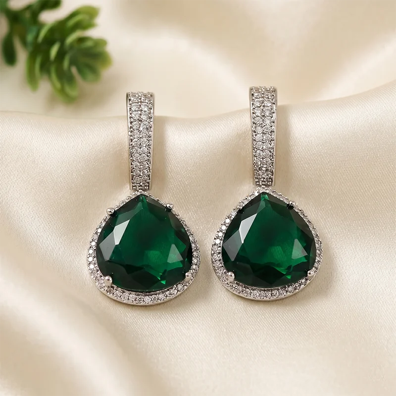 Rhea CZ and Stone Earrings