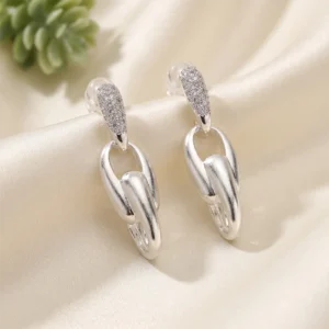 Clink Silver Link Earrings