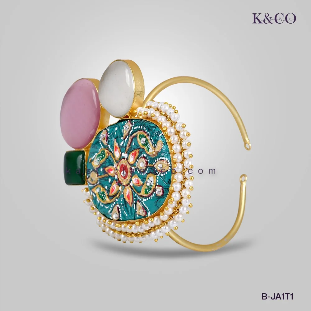 Tanjore Art Inspired Bangle with stone
