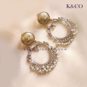 Saira Chandbali Earrings, White
