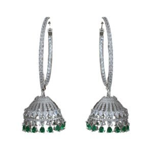 Classic CZ Jhumka Earrings - Image 3