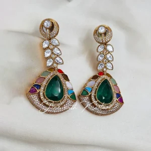 Alternative view of Navratna Kundan Statement Earrings