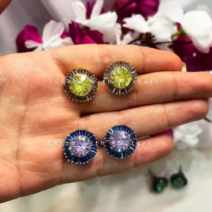 Priya Crystal & Stone Studs - Image 3