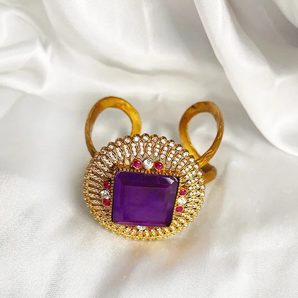Statement Indian Bangle with Stone - Image 3
