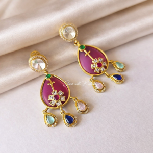 Zia Sabyasachi Inspired Earrings, Pink