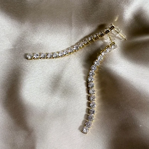 Aurora Gold Tennis Earrings - Image 2