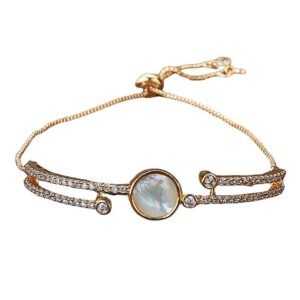 Slim Bracelet with MOP & CZ