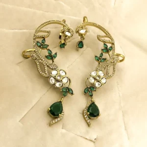 Alternative view of Emerald Bloom Regal Earcuff Earrings