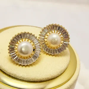 Alternative view of Elysian Pearl Gold Studs
