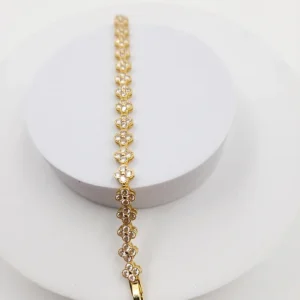 Floral Bracelet Gold-Plated, Silver