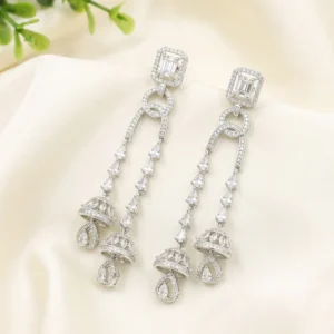 Crystal Cascade Long Drop Earrings