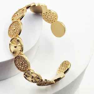 Alternative view of Diamante Bangle Bracelet, Gold