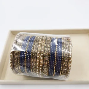 Handmade Pearl & Metal Bangles, Blue 2.6