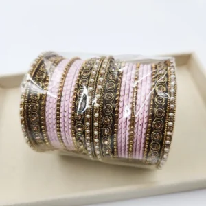 Handmade Pearl & Metal Bangles, Pink 2.6
