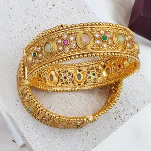 Navratan Kundan Kada Bangles, 2.8