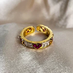 Alternative view of Ruby Heart Baguette Ring