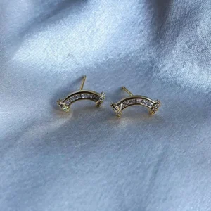 Gold Mini Climber Earrings