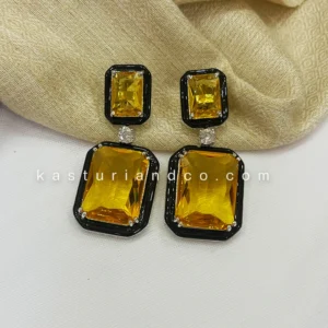 Julie Crystal Stone Statement Earrings, Red - Image 16