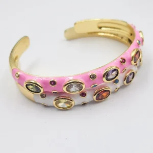 Dual Designer Crystal Enamel Bangles