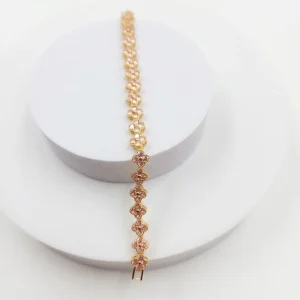 Floral Bracelet Gold-Plated, Pink