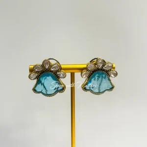 Alternative view of Swati Premium Stone and Polki Floral Stud Earrings