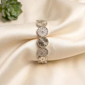 Statement Diamante Bangle, SiIver