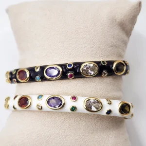 Dual Designer Crystal Enamel Bangles - Image 5