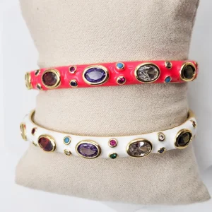 Dual Designer Crystal Enamel Bangles - Image 4